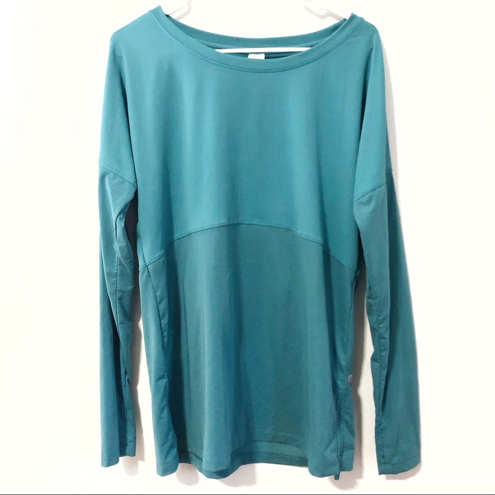 Fabletics | Teal Long Sleeve Workout Top EUC